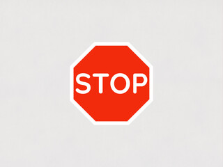 Red Stop Sign isolated on white background. Traffic regulatory warning stop symbol.