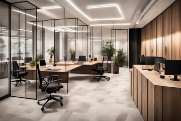 modern office interior generated by AI technology