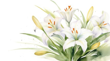 Fototapeta na wymiar watercolor floral composition, Easter illustration with copy space