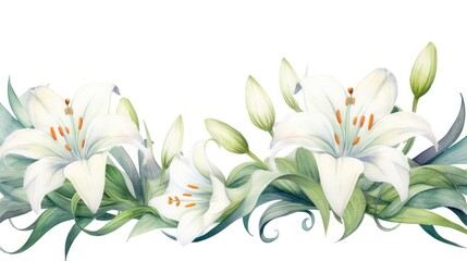 watercolor floral composition, Easter illustration with copy space