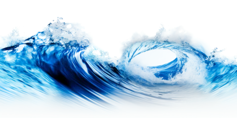 Rolgordijnen crashing blue waves splashing water transparent texture © mr_marcom