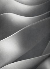 Fluid silvery shapes, abstract background
