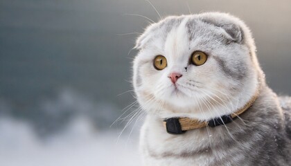 冬の雪が大好きなかわいい猫が外にいる