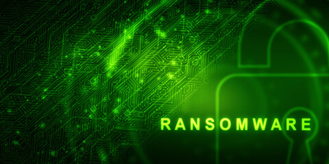 2d illustration ransomware computer virus