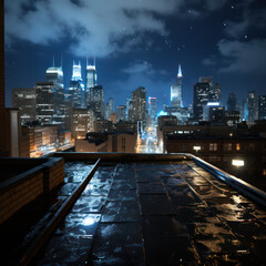 Clear Night on the Rooftops A view from a city
