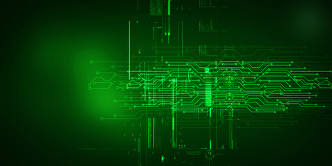 2d illustration Abstract futuristic electronic circuit technology background