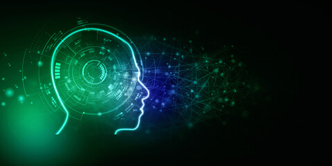 2d illustration digital Artificial mind concept