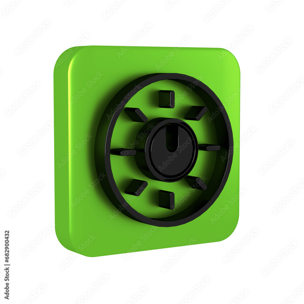Poster black dial knob level technology settings icon isolated on transparent background. volume button, so