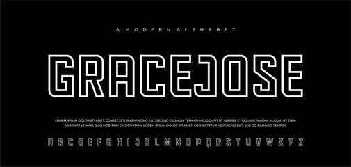 Abstract sport modern fonts sport digital game music future creative font