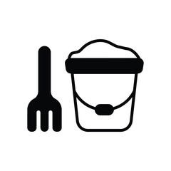 Sand Bucket icon isolate white background vector stock illustration.