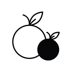 Orange icon isolate white background vector stock illustration.