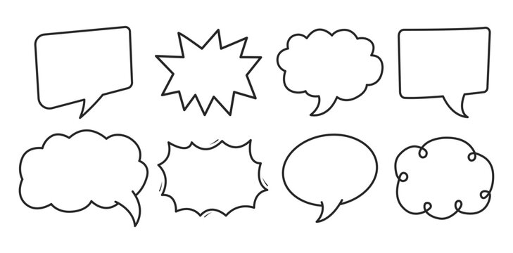 Vector set of bubble chat template trendy design