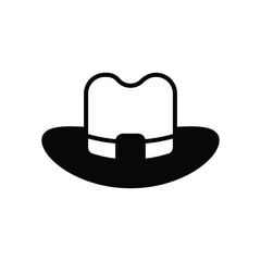 Hat icon isolate white background vector stock illustration.