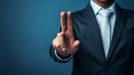 Businessman touching screen 
