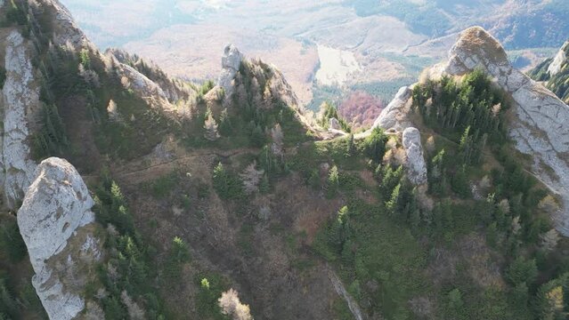 Mountains in autumn drone shot
