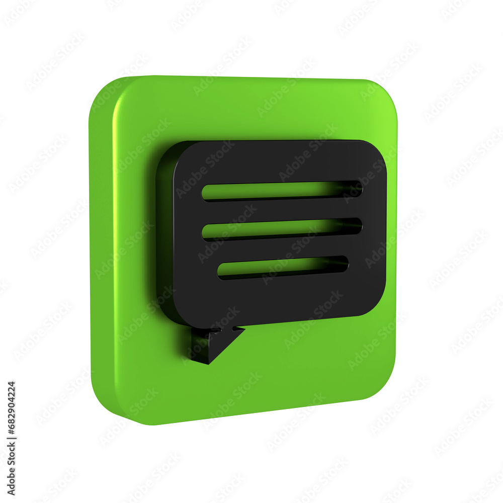 Poster black speech bubble chat icon isolated on transparent background. message icon. communication or com