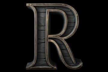 letter r, chalkboard style, on black background