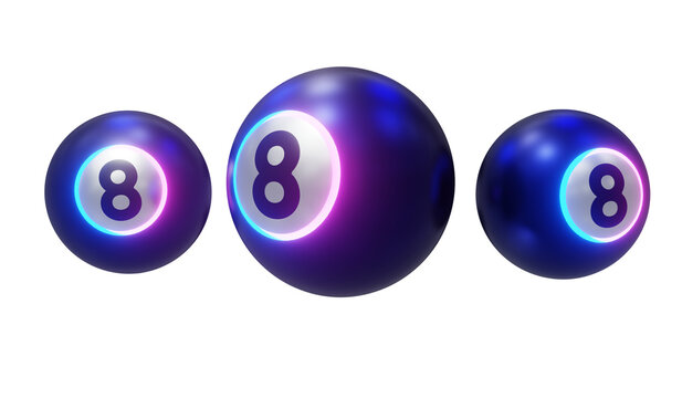 3d render three lotto balls translucent background