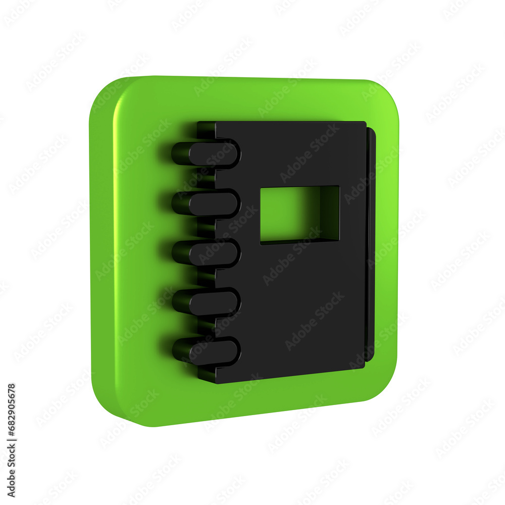 Aufkleber black notebook icon isolated on transparent background. spiral notepad icon. school notebook. writin