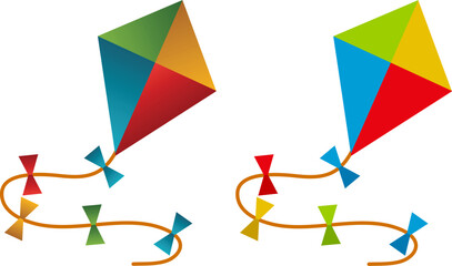 vector colorful kite set