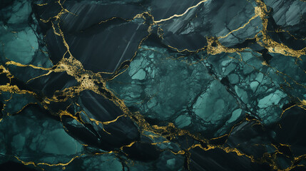 Fototapeta premium Green and black marble stone texture, template, background 