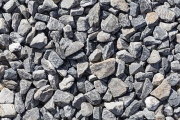 Crushed grey stones