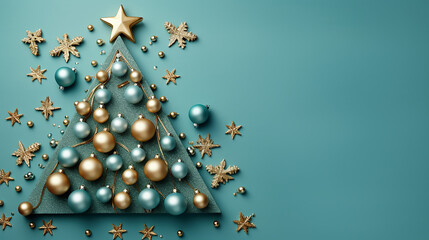 Christmas tree, gifts and holiday decorations, post card, template, background, email greetings card, Merry Christmas