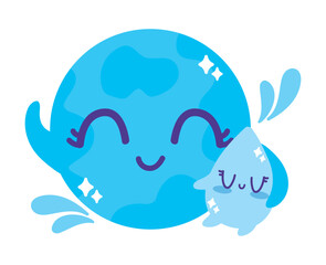 water day character earth and drop