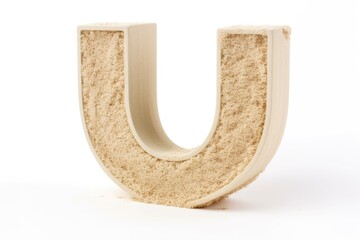 letter u, from plush, on white background