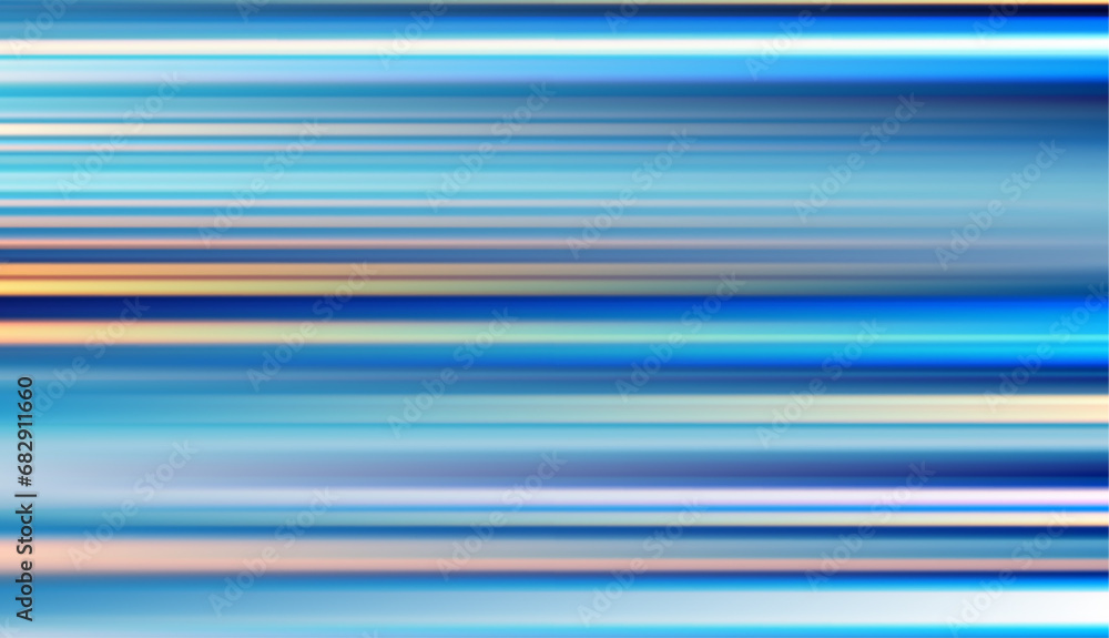 Poster abstract blue light trails in the dark, motion blur effect. motion blur vector background.