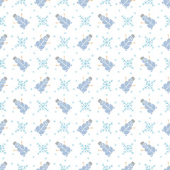 Seamless christmas pattern. New year background. Doodle illustration with christmas icons