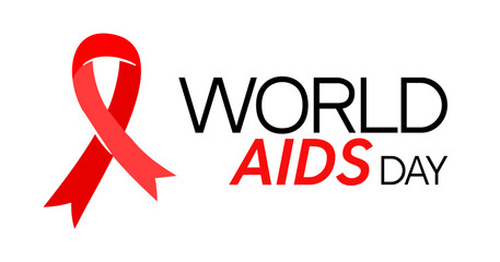 World Aids Day. Red Ribbon. Vector Illustration for backdrop, flyer, web, banner, background, wallpaper, presentation, etc