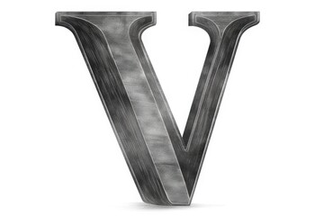letter v, chalkboard style, on white background