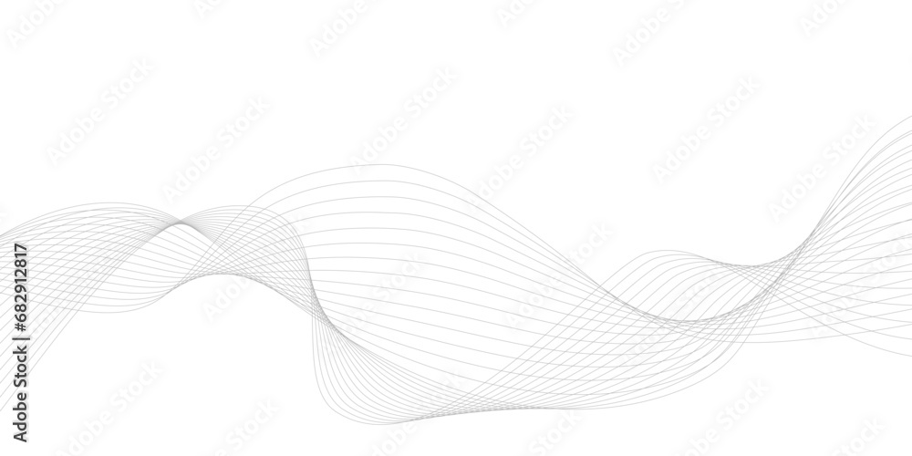Wall mural abstract wave digital element for design. curved wavy line design element