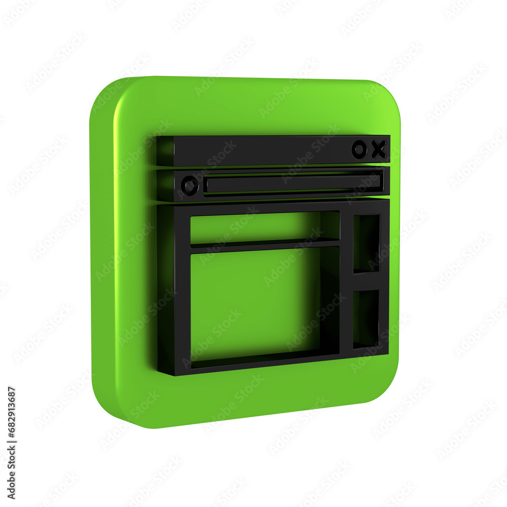 Poster black website template icon isolated on transparent background. internet communication protocol. gre