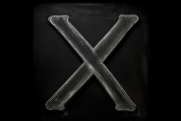 Obraz premium letter x, chalkboard style, on black background