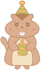 Groundhog and candle 