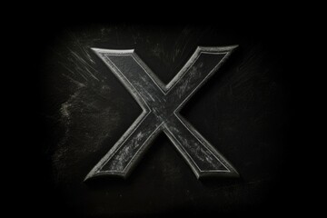 letter x, chalkboard style, on black background