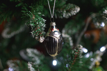 Christmas decorations. Vintage Glass Beetle