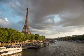 Amazing Eiffel Tower landscape in Paris France