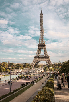 Amazing Eiffel Tower landscape in Paris France