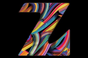 letter z, pop art style, on black background