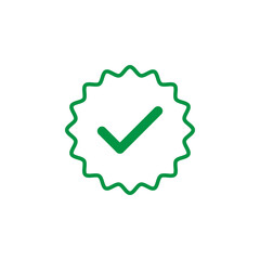 Green check mark approval png outline badge