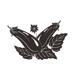 eggplant silhouette vector style with transparent background	