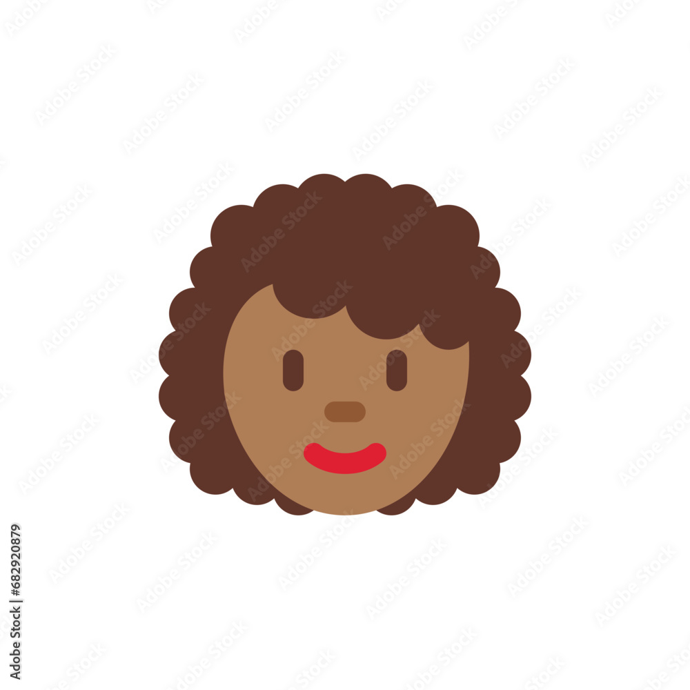 Wall mural woman: medium-dark skin tone, curly hair