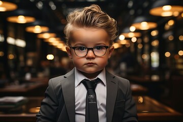 Fototapeta premium Baby boss: youngest CEO in the company