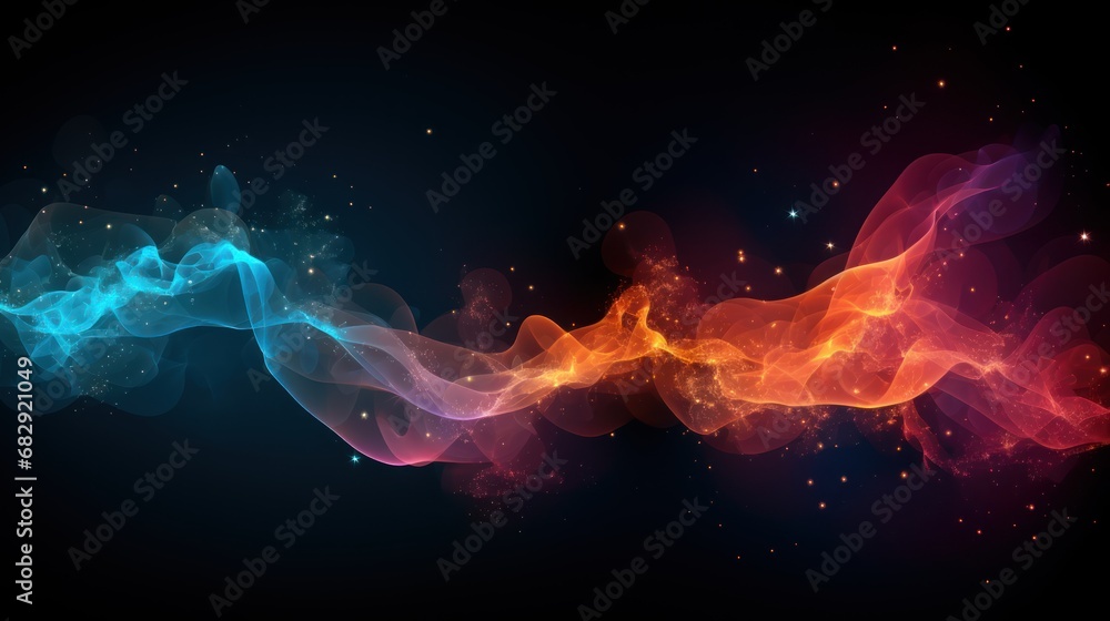 Sticker illustrate the particle nebula where technology clouds give rise to new ideas and opportunities