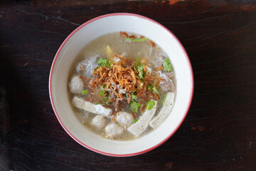 Vietnamese noodles on the table in Thailand.