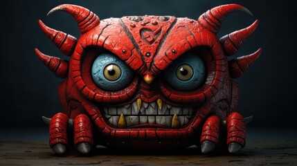 Obraz premium monster character faces background wallpaper ai generated image