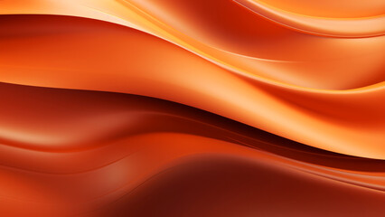 Abstract rust orange waves design with smooth curves and soft shadows on clean modern background. Fluid gradient motion of dynamic lines on minimal backdrop